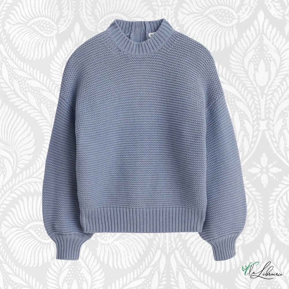 Alex Mill Button-Back Crewneck Knit Sweater - Picture 1 of 3